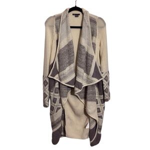 Vince Size X-Small Cream Gray Graphic Texture Cardigan Sweater Wool Alpaca